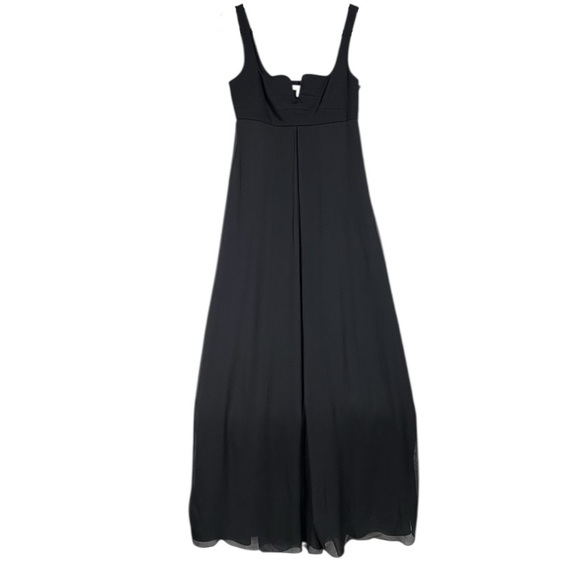 Diane Von Furstenberg Asti Two Silk Notched Maxi Dress Empire Waist Size 4 Black - Picture 1 of 11